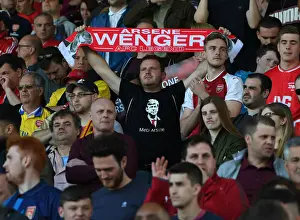 Huddersfield Town V Arsenal 2017-18 Prints: Arsenal Fans Honor Arsene Wenger with Banners at Huddersfield Match