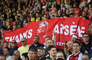 Huddersfield Town V Arsenal 2017-18 Prints: Arsenal Fans Honor Arsene Wenger with Banners before Huddersfield Match