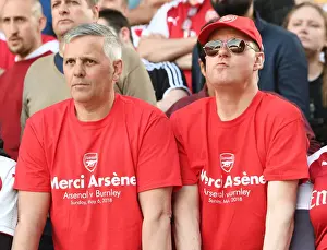 Huddersfield Town V Arsenal 2017-18 Prints: Arsenal Fans Honor Arsene Wenger with Banners at Huddersfield Match