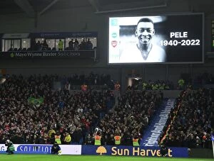 Images Dated 1st January 2023: Arsenal Fans Honor Pepe with a Minute of Applause before Brighton Match