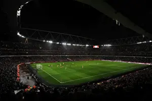 Arsenal V Coventry City - FA Cup 4th Rd 2013-14 Prints: Arsenal Fans Illuminate Emirates Stadium during FA Cup Match against Coventry City