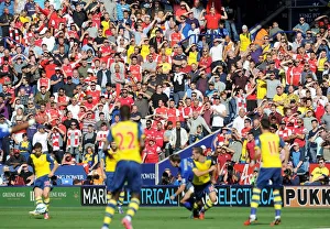 Leicester City V Arsenal 2014-15 Prints: Arsenal Fans at The King Power Stadium: A Battle for the Barclays Premier League Points - Arsenal vs Leicester City (1)