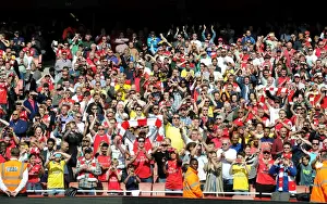 Arsenal fans on during the lap of honour. Arsenal 1: 0 West Bromwich Albion. Barclays Premier League