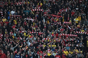 Arsenal fans. Manchester United 2: 0 Arsenal, FA Cup Sixth Round, Old Trafford
