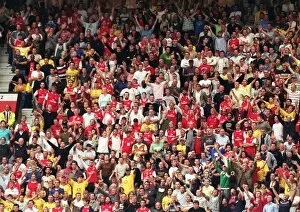 Manchester United v Arsenal 2006-7 Collection: Arsenal fans before the match