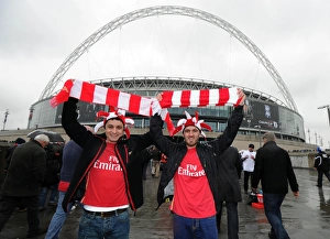 Arsenal V Birmingham City - Carlin Cup Final 2010-11 Prints: Arsenal fans outside Wembley. Arsenal 1: 2 Birmingham City. Carling Cup Final