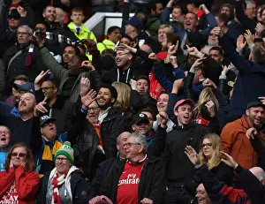 Manchester United V Arsenal 2017-18 Prints: Arsenal Fans Passionate Showdown at Old Trafford: Manchester United vs. Arsenal (2017-18)