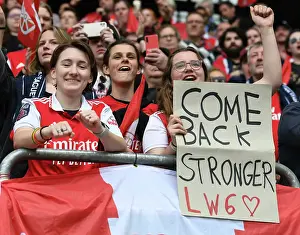 Vfl Wolfsburg V Arsenal Women 2022-23 Prints: Arsenal Fans Passionate Support at VfL Wolfsburg: 2022-23 UEFA Women's Champions League Semifinal
