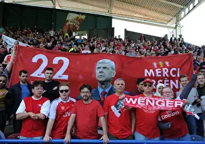 Huddersfield Town V Arsenal 2017-18 Prints: Arsenal Fans Pay Tribute to Arsene Wenger with Banners at Huddersfield Match