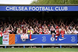 Images Dated 21st May 2023: Arsenal Fans Rally at Chelsea vs Arsenal: FA Women's Super League Showdown