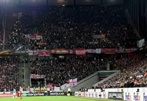 FC Koln V Arsenal 2017-18 Prints: Arsenal Fans Roar in RheinEnergieStadion: FC Koln vs Arsenal (UEFA Europa League 2017-18)