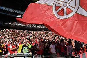 Arsenal V Manchester City - Community Shield 2023-24 Prints: Arsenal Fans Roar at Wembley: 2023 Community Shield Showdown vs. Manchester City