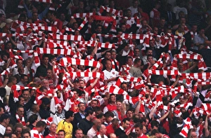 Arsenal V Sparta Prague 2007-08 Prints: Arsenal fans with their scarves