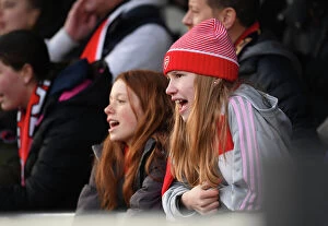 Arsenal Women v Leeds United Women - FA Cup 2023 Collection: Arsenal Fans in Full Swing: FA Cup Fourth Round Clash Against Leeds Ladies