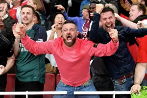 Arsenal Fans in Full Throttle: A Premier League Victory Celebration against Fulham FC (2023-24)