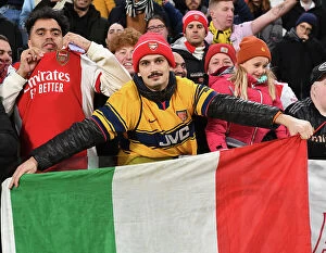 Images Dated 24th November 2022: Arsenal Fans in Turin: Juventus vs. Arsenal, UEFA Women's Champions League, Group C