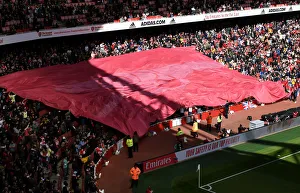 Arsenal Fans Unite: Cannon Banner at Emirates Stadium vs Brighton & Hove Albion (Premier League 2021-22)