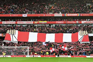 Arsenal Fans Unite: A Sea of Red and White before Arsenal vs. Crystal Palace, 2023-24