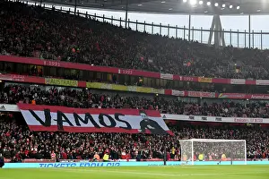 Arsenal Fans Unite: Vamos Banner at Emirates Stadium During Arsenal v Southampton Match, 2022-23