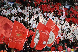 Arsenal V Manchester City - Carabao Cup Final 2018 Prints: Arsenal Fans United at Wembley: The Great Showdown - Arsenal vs Manchester City Carabao Cup Final