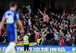 Arsenal Fans Unwavering Passion: A Sea of Red and White at Stamford Bridge during Chelsea vs Arsenal, Premier League 2021-22