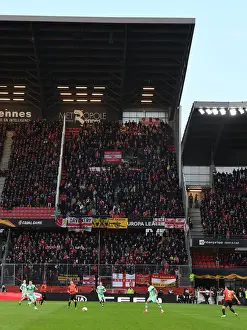 Stade Rennes V Arsenal 2018-19 Prints: Arsenal Fans Unwavering Passion at Stade Rennais: UEFA Europa League 2018-19 Round of 16 First Leg