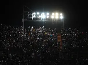 Valencia CF V Arsenal 2018-19 Prints: Arsenal Fans Unwavering Passion at Valencia's Estadio Mestalla during UEFA Europa League Semi-Final