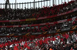Arsenal V Atletico Madrid 2017-18 Prints: Arsenal Fans Wave Flags: Europa League Semi-Final vs Atletico Madrid