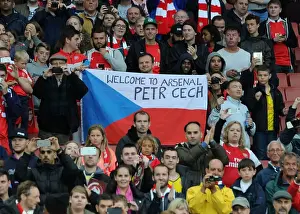 Arsenal V Wolfsburg - Emirates Cup 2015/16 Prints: Arsenal Fans Welcome Petr Cech: Emirates Cup 2015/16