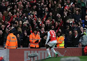 Arsenal V Leicester City 2015-16 Prints: Arsenal Fans Go Wild: Danny Welbeck's Dramatic Winning Goal vs Leicester City (2015-16)