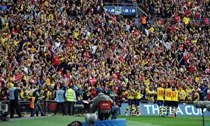 Arsenal V Aston Villa - FA Cup Final 2015 Prints: Arsenal Fans Go Wild: Theo Walcott's FA Cup-Winning Goal vs. Aston Villa, 2015