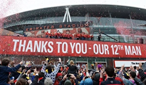 Arsenal Fans Celebrate 2014 FA Cup Victory in London. Prints