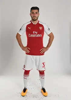 Arsenal FC 2017-18 Team: Sead Kolasinac at Arsenal's 1st Team Photocall