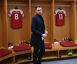 Arsenal V Chelsea 2018-19 Prints: Arsenal FC: Aaron Ramsey's Final Preparations Before Arsenal v Chelsea (2018-19)