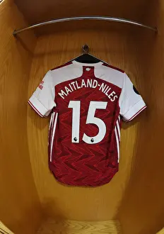 Arsenal FC: Ainsley Maitland-Niles Jersey in Emirates Stadium Changing Room (Arsenal v Watford, 2019-20)