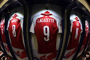 Arsenal V Chelsea - Pre Season 2017-18 Prints: Arsenal FC: Alexandre Lacazette's Shirt in Arsenal Changing Room Before Arsenal vs Chelsea Pre-Season Friendly