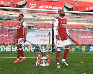 Arsenal V Chelsea FA Cup Final 2020 Prints: Arsenal FC: Aubameyang and Lacazette Lift FA Cup After Arsenal's Victory Over Chelsea (FA Cup Final 2020)
