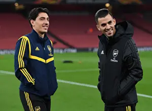 Arsenal V Vitoria Club 2019-20 Prints: Arsenal FC: Bellerin and Ceballos Unite Before Arsenal vs Vitoria Guimaraes - UEFA Europa League 2019-20