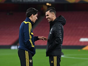 Images Dated 24th October 2019: Arsenal FC: Bellerin and Ceballos Unite Before Europa League Clash