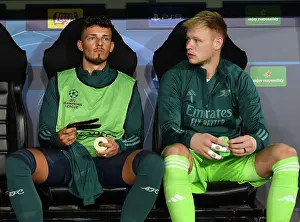 RC Lens V Arsenal 2023-24 Prints: Arsenal FC: Ben White and Aaron Ramsdale Prepare for RC Lens Clash in UEFA Champions League Group Stage