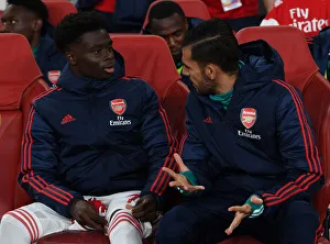 Arsenal FC: Bukayo Saka and Dani Ceballos Sharing a Pre-Match Moment before Arsenal vs Nottingham Forest (Carabao Cup, 2019-20)