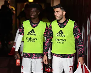 Arsenal FC: Bukayo Saka and Sead Kolasinac Pre-Match Huddle vs AFC Wimbledon (Carabao Cup 2021-22)
