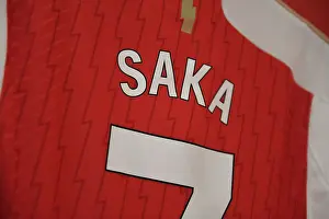 Arsenal V Crystal Palace 2023-24 Prints: Arsenal FC: Bukayo Saka's Game-Ready Look before Arsenal vs Crystal Palace (2023-24)
