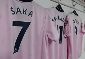 AFC Bournemouth V Arsenal 2022-23 Prints: Arsenal FC: Bukayo Saka's Jersey in Arsenal Changing Room before AFC Bournemouth Clash