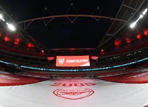 Arsenal V Manchester City - FA Cup Semi-Final 2019-20 Prints: Arsenal FC Celebrates FA Cup Semi-Final Victory Over Manchester City