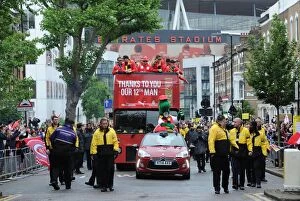 Images Dated 31st May 2015: Arsenal FC: Celebrating FA Cup Victory - Parade with the Trophy at Emirates Stadium (2014-15)