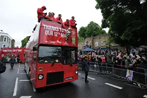 Arsenal FA Cup Final Victory Parade 2014-15 Prints: Arsenal FC: Celebrating FA Cup Victory with a Parade at Emirates Stadium (2014-15)