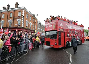 Arsenal FA Cup Final Victory Parade 2014-15 Prints: Arsenal FC: Celebrating FA Cup Victory with a Parade at Emirates Stadium (2014-15)