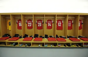 Arsenal V Olympiacos 2012-13 Prints: Arsenal FC Changing Room Before UEFA Champions League Match against Olympiacos (2012-13)