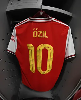 Arsenal FC at Commerce City: Mesut Ozil's Jersey in the Arsenal Changing Room (Colorado Rapids vs Arsenal 2019-20)